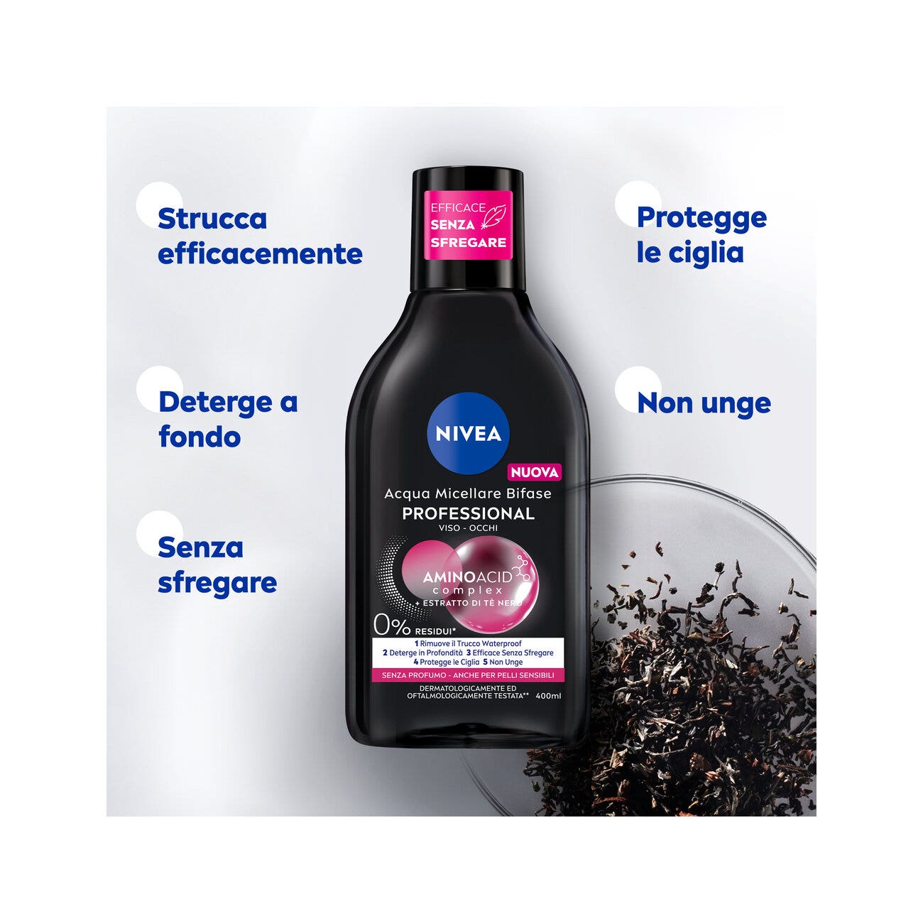 Nivea Micellair Professional Acqua Micellare Bifase Detergente Viso E Occhi Struccante Bifase 400ml-4