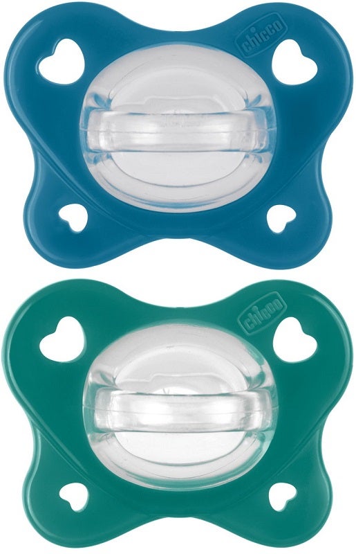 Chicco Dual Soft Succhietto Azzurro 16-36 Mesi 2 Pezzi-1