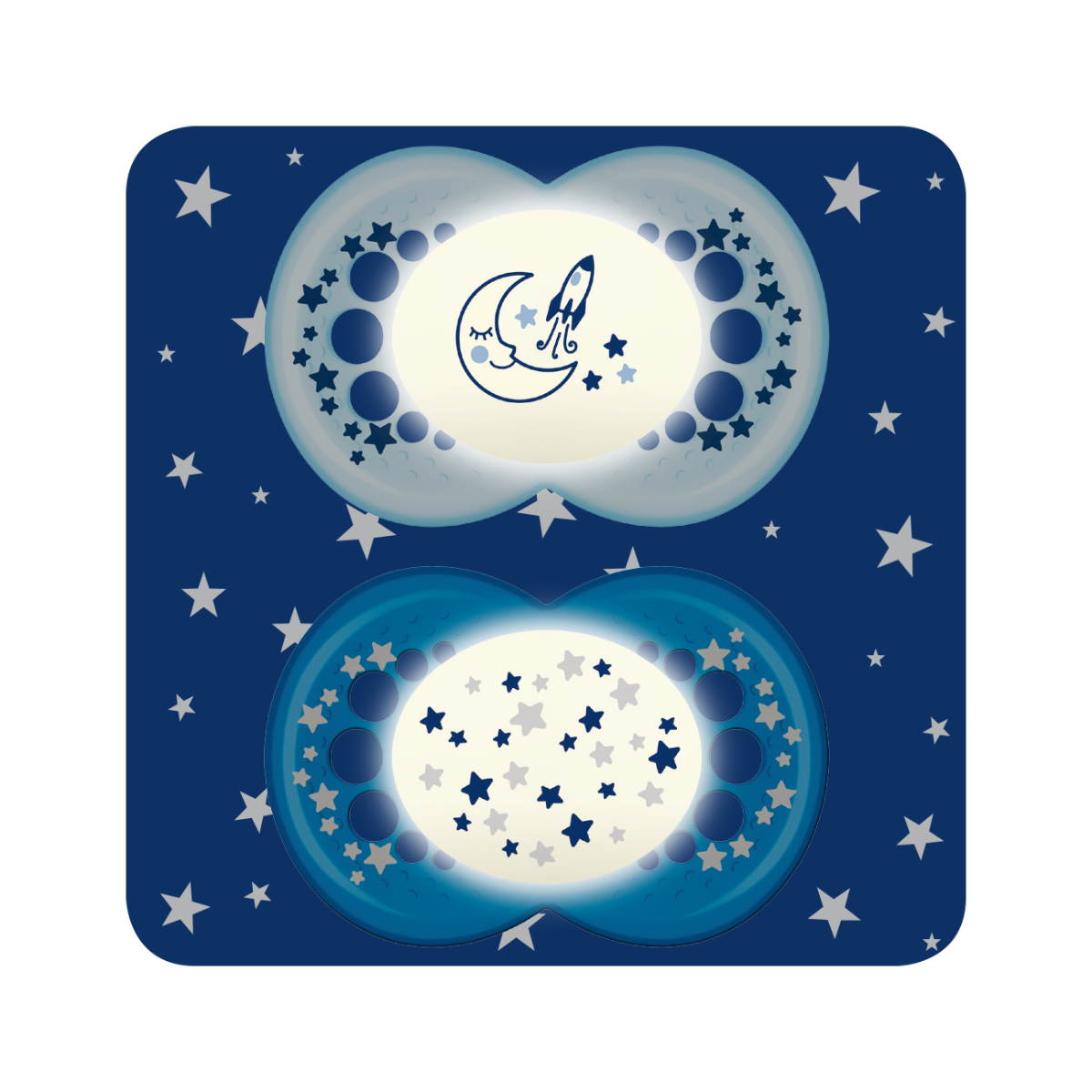 Mam Original Night Succhietto Silicone Maschio 2 Pezzi 16 Mesi+-2