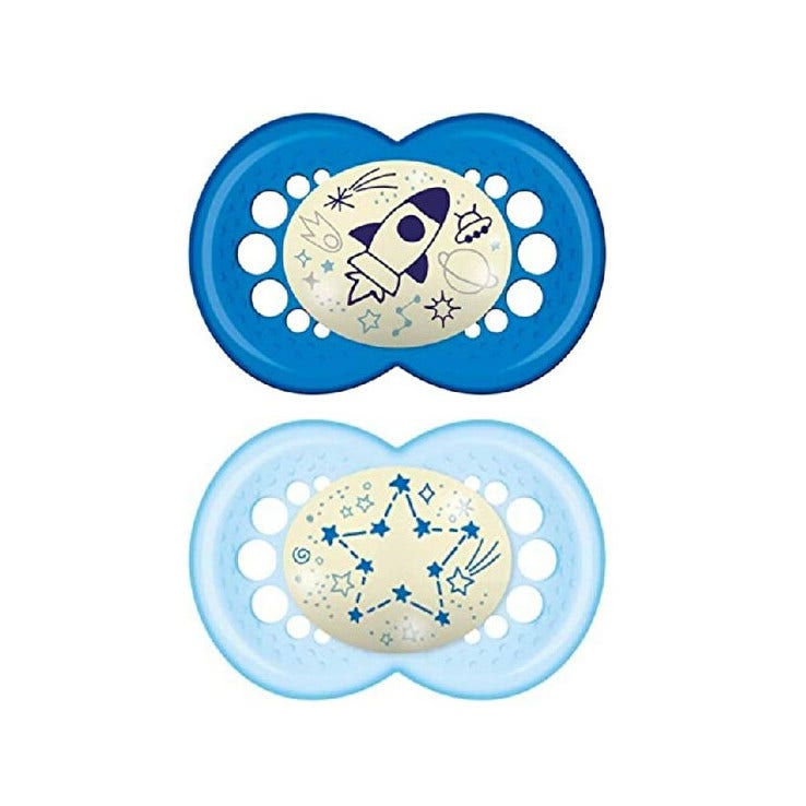 Mam Original Night Succhietto Silicone Maschio 2 Pezzi 16 Mesi+-1