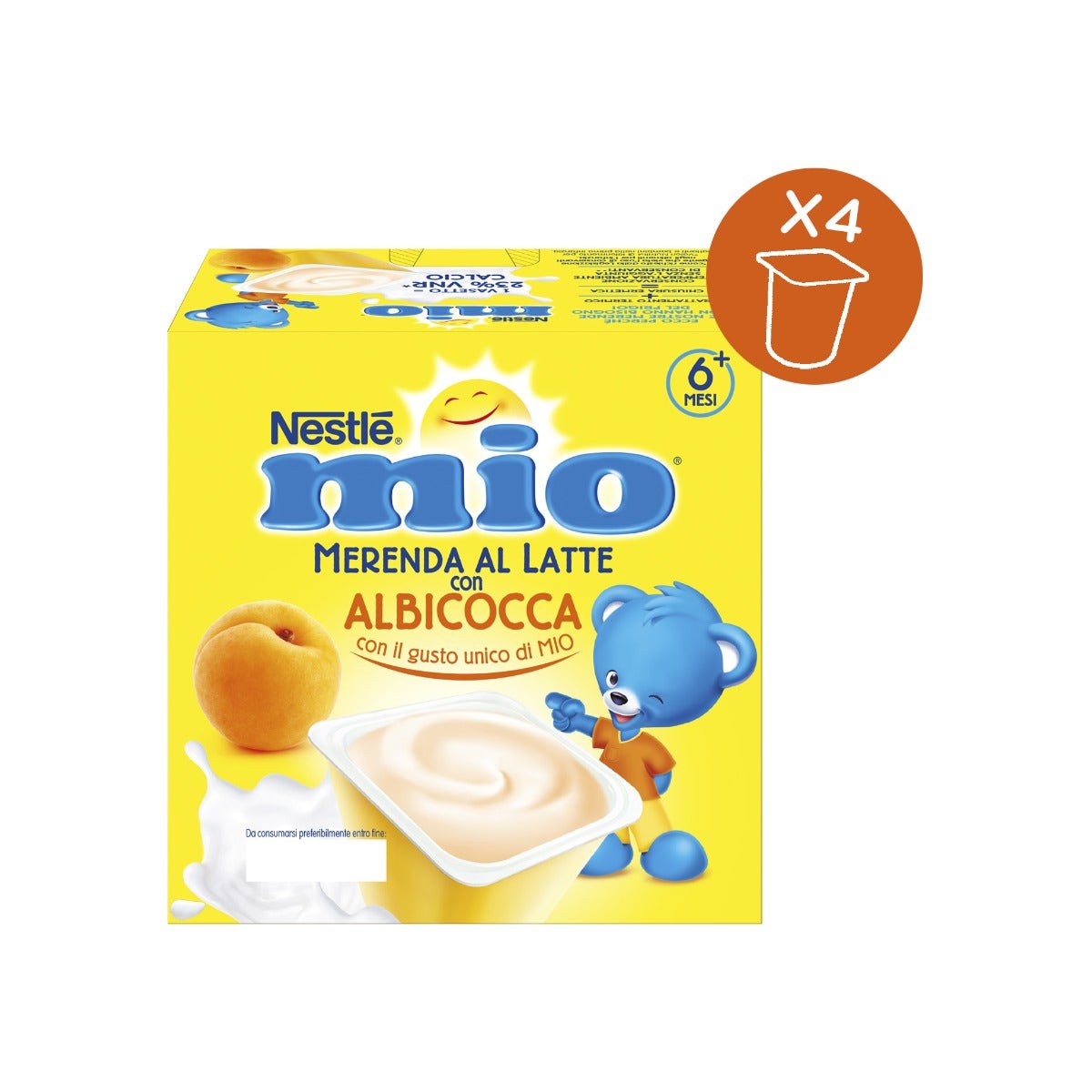 Nestlè Mio Merenda Al Latte Albicocca 4 Vasetti da 100g-4