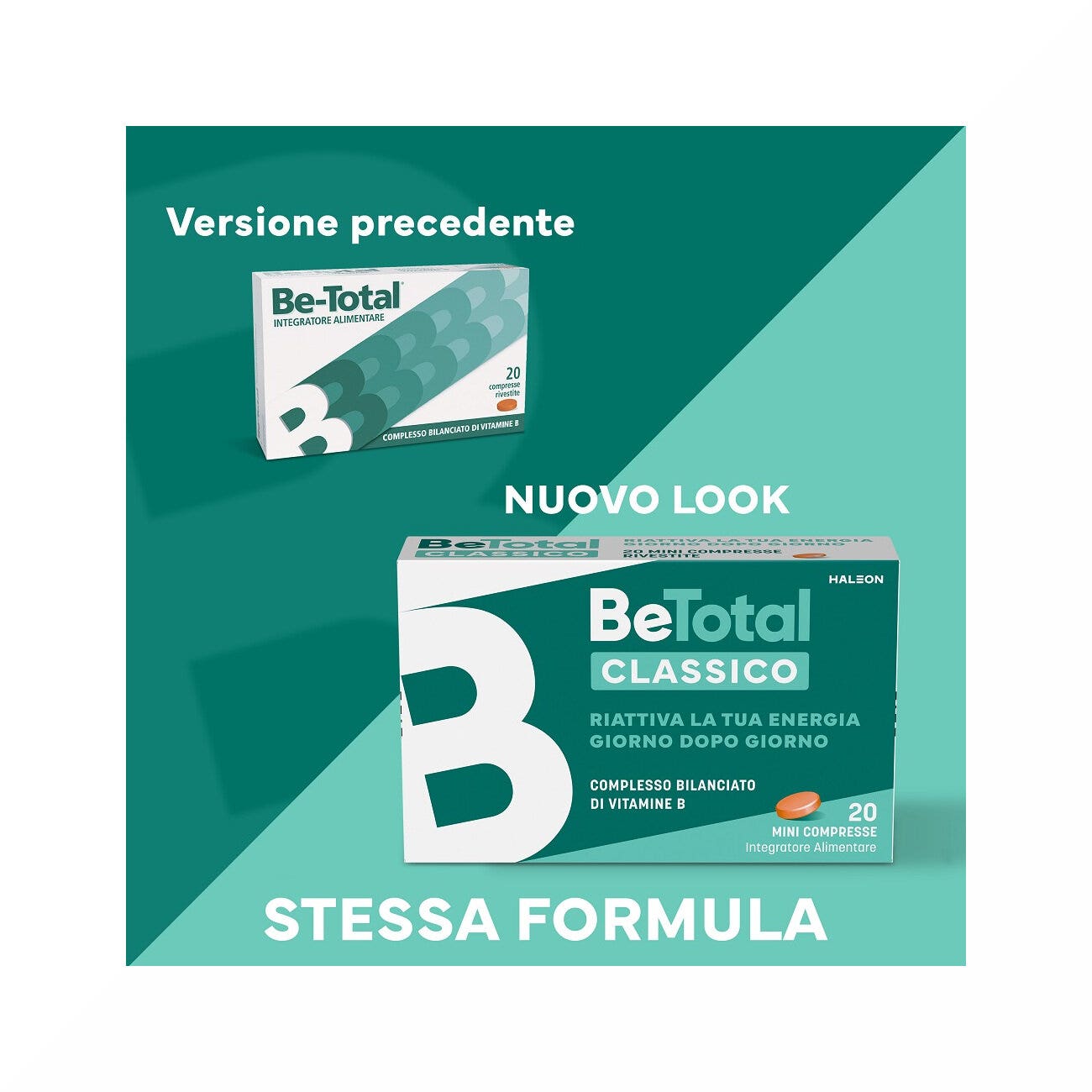 Be-Total Integratore Alimentare Vitamina B/B3/B12 Acido Folico Energia Per Adulti 20 Compresse-2