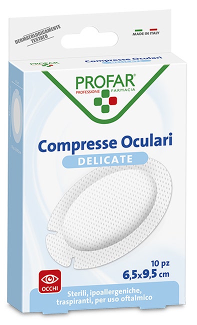 Compressa Oculare con Garza Antiaderente 6,5x9,5 cm 10 Pezzi Profar-0