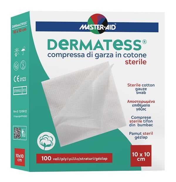 Garza Compressa Master-aid Dermatess Cotone 10x10cm 100 Pezzi-0