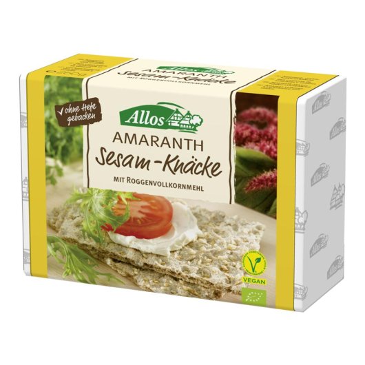 Allos Crackers Integrali Di Segale Ed Amaranto Con Sesamo Senza Lievito 250g
