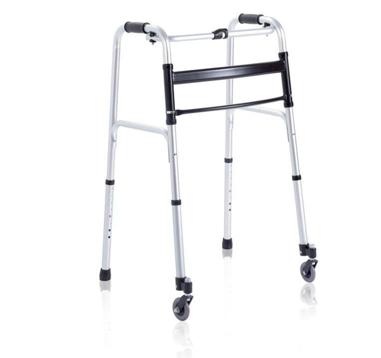 Mopedia Deambulatore Pieghevole Alluminio 2 Ruote Piroettanti Cod.RP734 -1