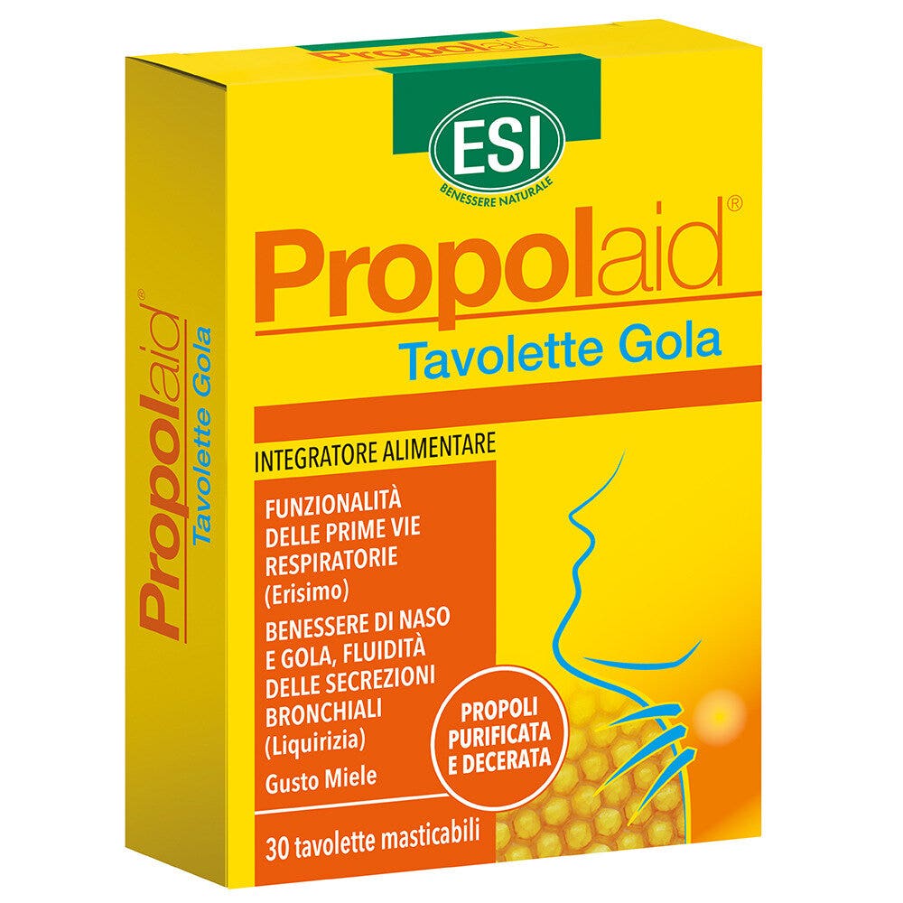 Esi Propolaid Tavolette Gola Miele 30 Tavolette-1