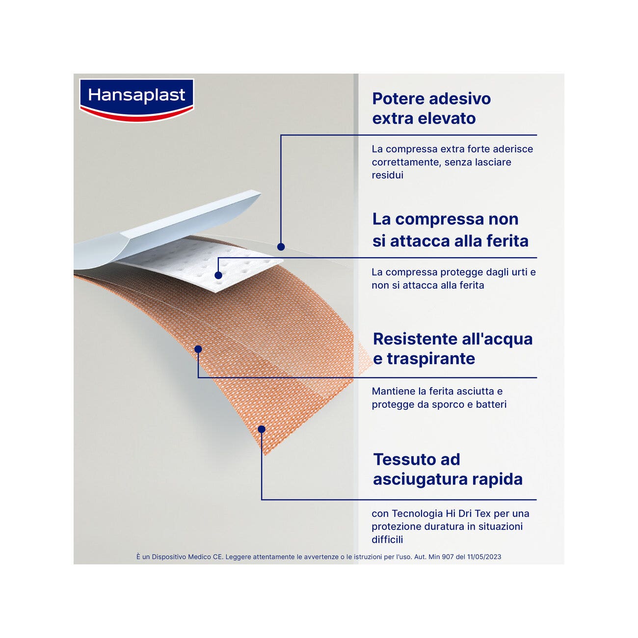 Hansaplast Extra Power Cerotto Striscia Elevata Adesività 80x6cm 8 Pezzi-3