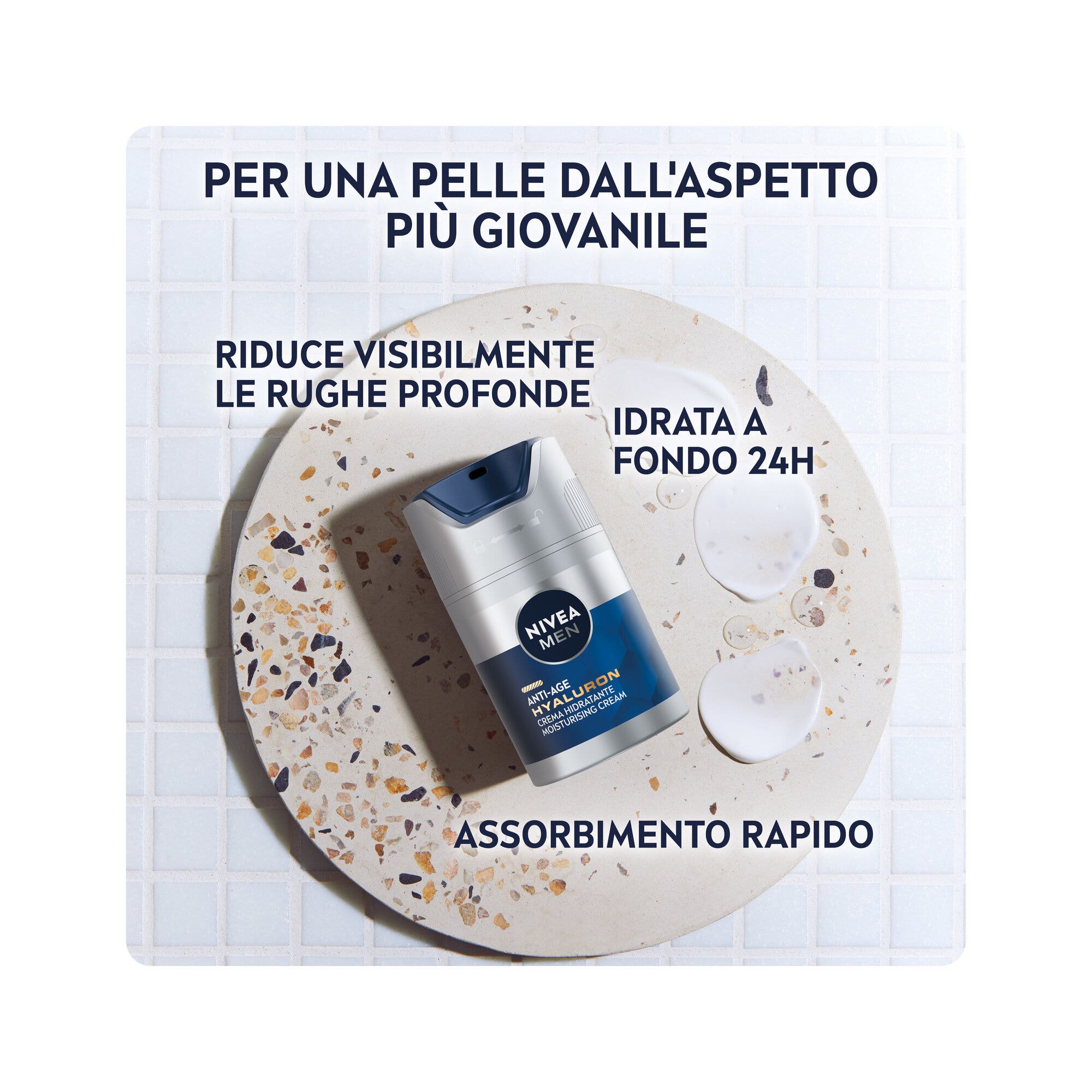 Nivea Men Anti-age Hyaluron Crema Viso Idratante Fp15 50ml Crema Viso Uomo Antirughe Pelli Mature-9