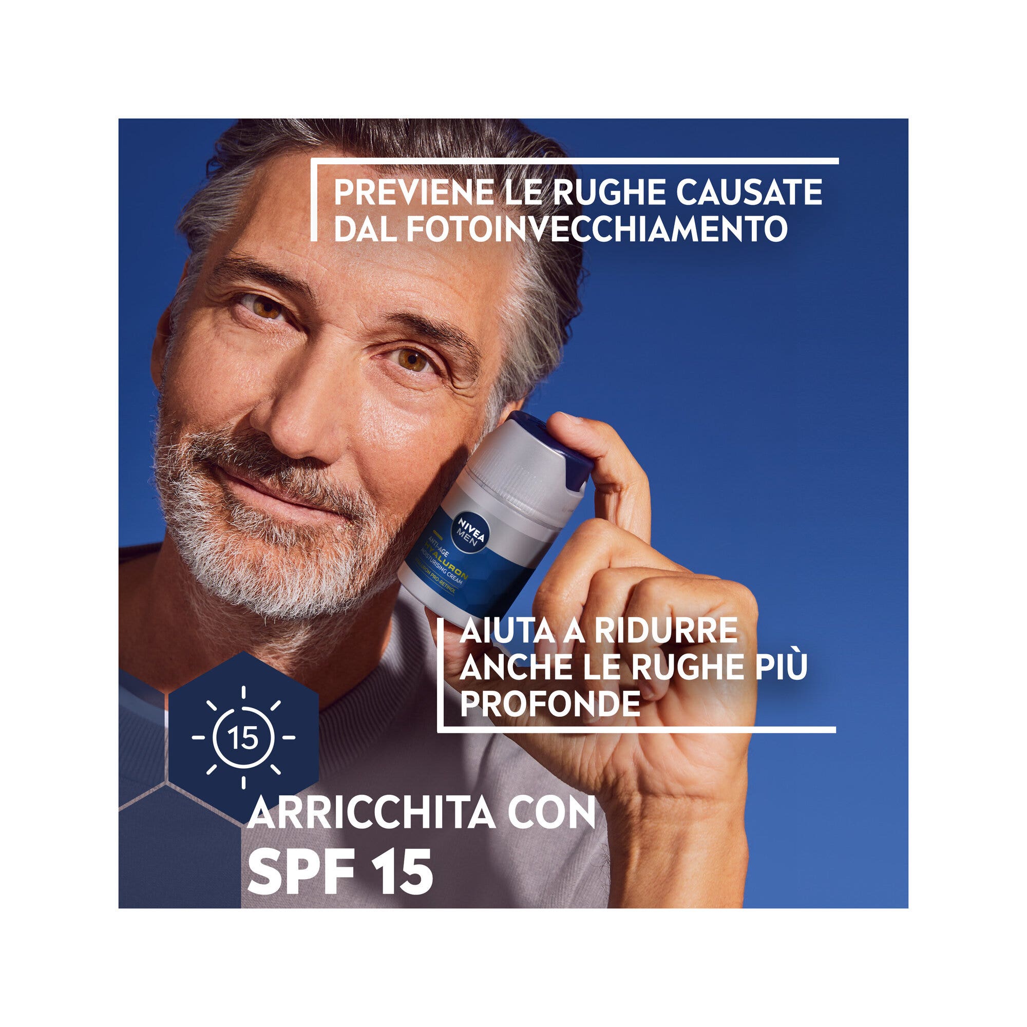 Nivea Men Anti-age Hyaluron Crema Viso Idratante Fp15 50ml Crema Viso Uomo Antirughe Pelli Mature-10