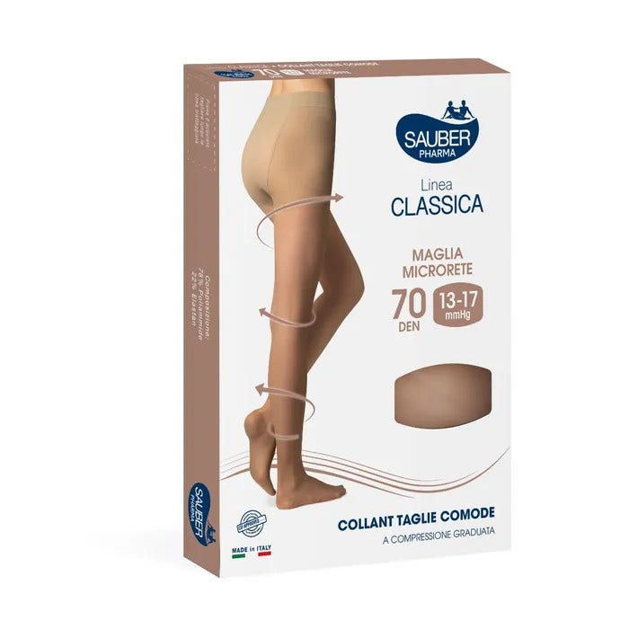 Sauber Linea Classica Taglie Comode Collant 70 Den Nero Taglia 4-2