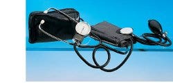Sfigmomanometro Aneroide ad Alta Precisione con Fonendoscopio Bracciale con Chiusura in Velcro Cuscinetto in Gomma Soffieria Completa di Valvola-0