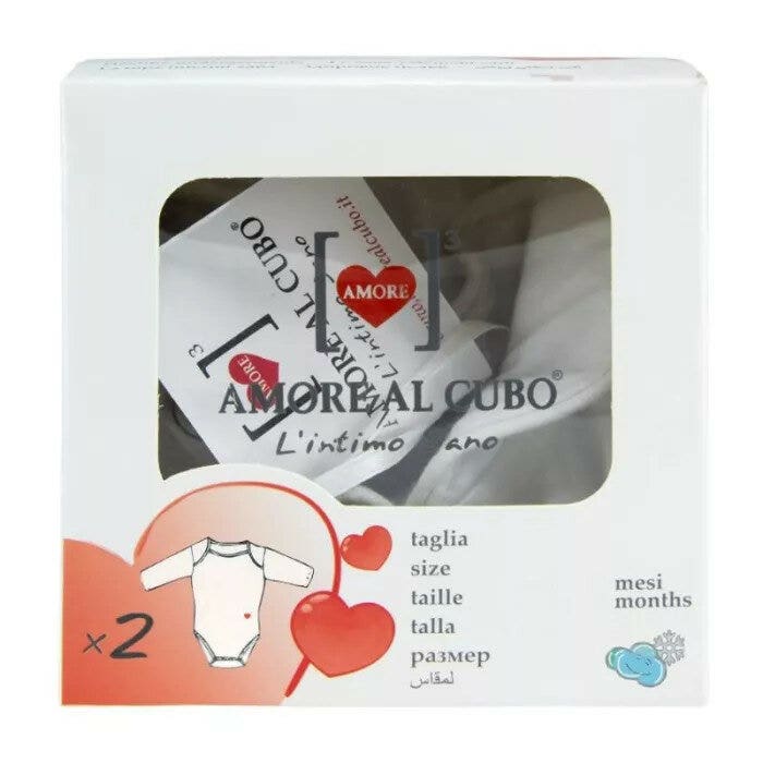Amore Al Cubo L'intimo Sano Body manica lunga 9-12m-3