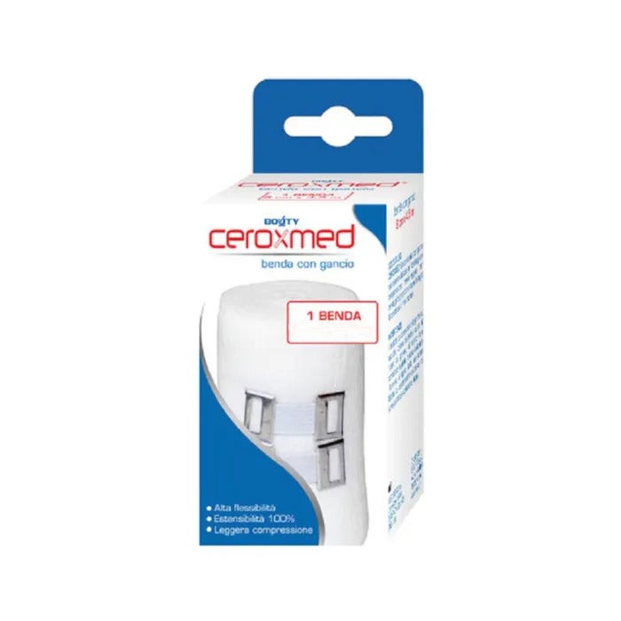 Ceroxmed Benda Elastica 10cm x 4,5m Con Gancio 1 Pezzo-2