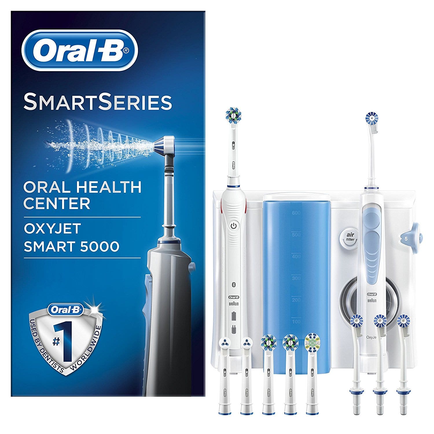 Oral-B Oral Center Spazzolino Elettrico Smart 5000 E Idropulsore Oxyjet Con 4 Testine Oxyjet + 6 Testine Di Ricambio  - 1