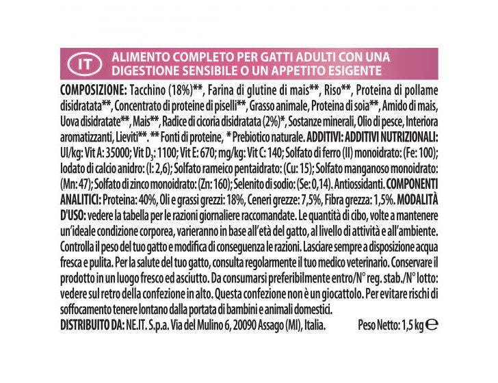 Purina Pro Plan Delicate Gatto Crocchette Tacchino Sacco 1,5kg-5