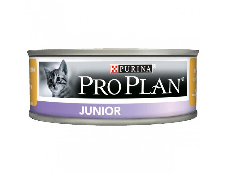 Purina Pro Plan Junior Gatto Mousse Pollo Lattina 85g-2