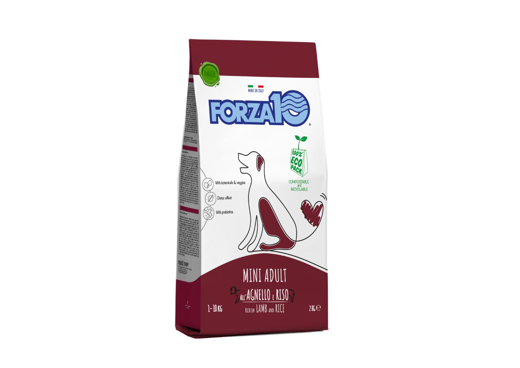 Forza10 Mini Adult Maintenance Crocchette All'Agnello E Riso Per Cani Adulti Taglia Piccola Sacco 2kg-2