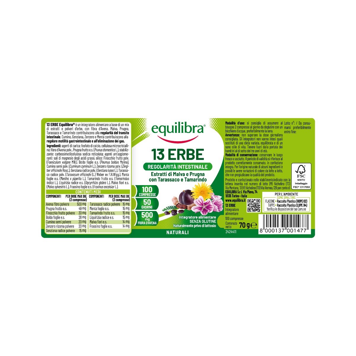 Equilibra 13 Erbe Con Fibra 100 Compresse-5