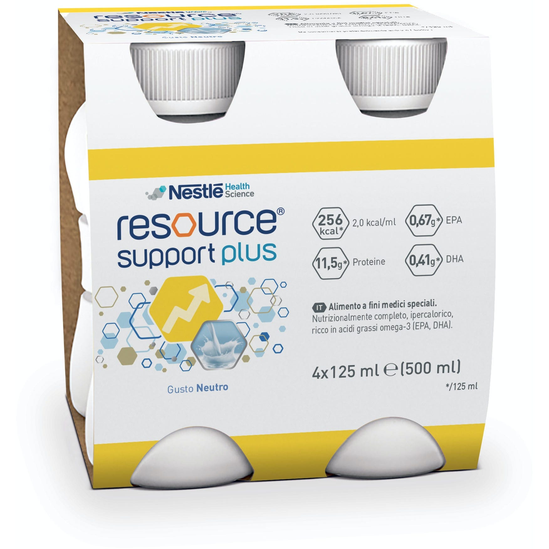 Resource Support Plus Neutro Bevanda Ipercalorica E Iperproteica Con EPA E DHA 4x125ml  - 2