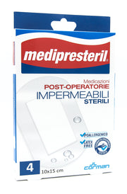 Medipresteril Medicazione Post Operatoria Impermeabile Sterile 10x15cm 4 Pezzi