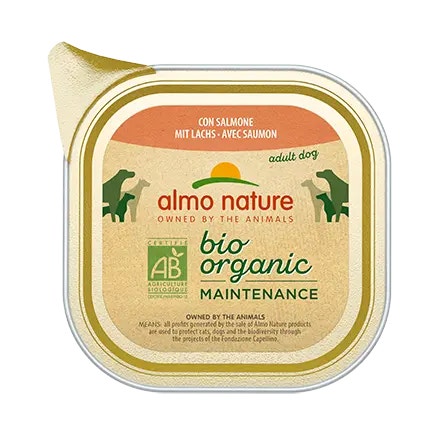 Almo Nature Bio Organic Maintenance Cibo Umido Salmone Cani Adulti Vaschetta 100g-1
