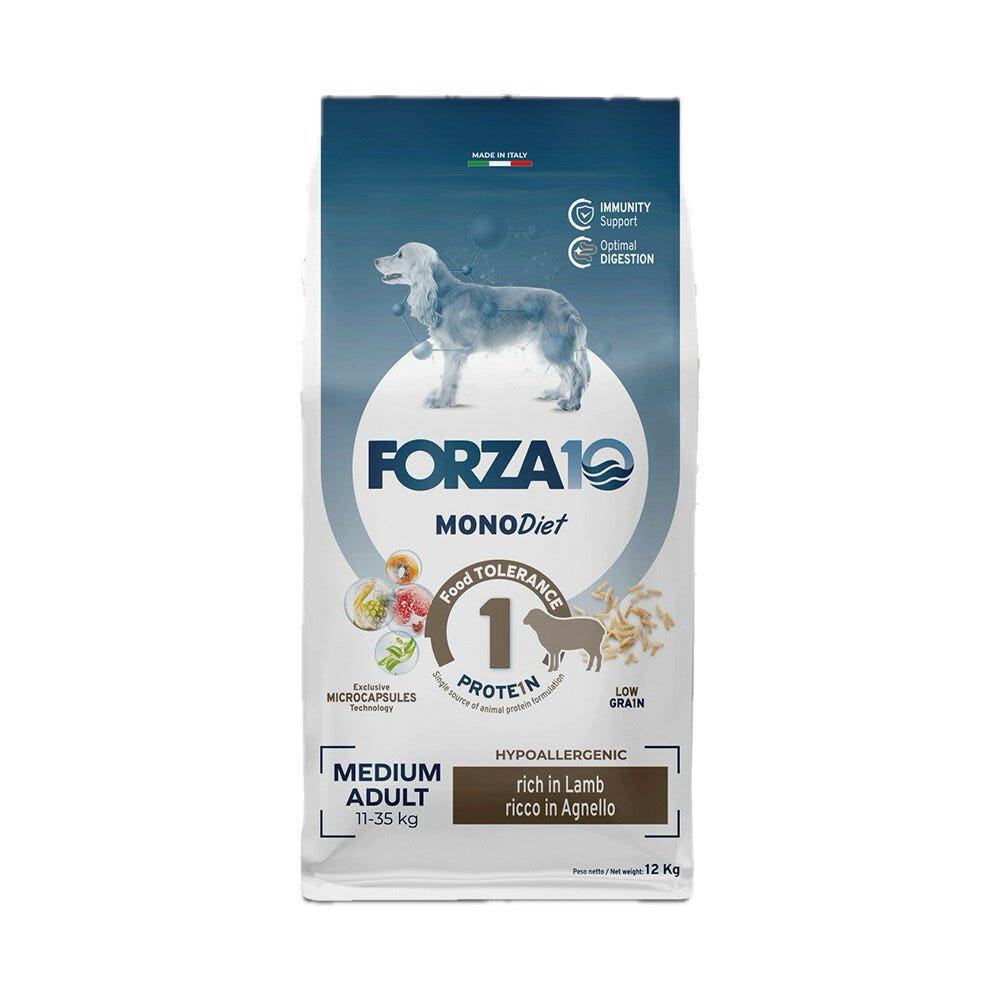 Forza10 Medium Diet Crocchette All'Agnello Cani Adulti Taglia Media Sacco 12kg-1
