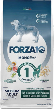 Forza10 Medium Diet Crocchette Al Cervo Con Patate Cani Adulti Taglia Media Sacco 12kg-1