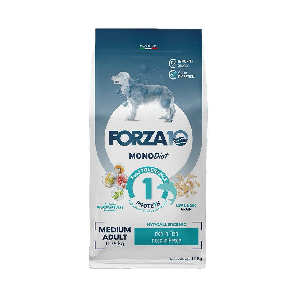 Forza10 Medium Diet Crocchette Al Pesce Cani Adulti Taglia Media Sacco 12kg-1