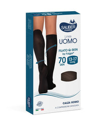 Sauber Linea Uomo Q-Skin Calza 70 Den Blu Taglia L/XL-6