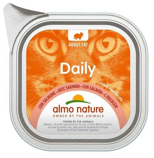 Almo Nature Daily Menu Bio Cibo Umido Salmone Gatti Adulti Vaschetta 100g-2