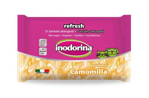 Inodorina Refresh Salviette Detergenti Alla Camomilla Specifiche Per Occhi/Orecchie Per Cani/Gatti 15 Salviette-2