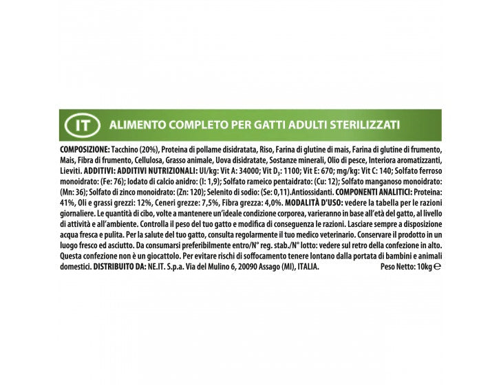 Purina Pro Plan Sterilised Gatto Crocchette Tacchino Sacco 10kg-4