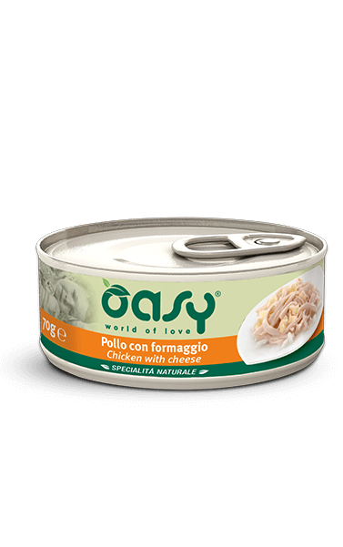 Oasy Wet Cat Pollo Con Formaggio Cibo Umido Per Gatti Adulti 70g-1