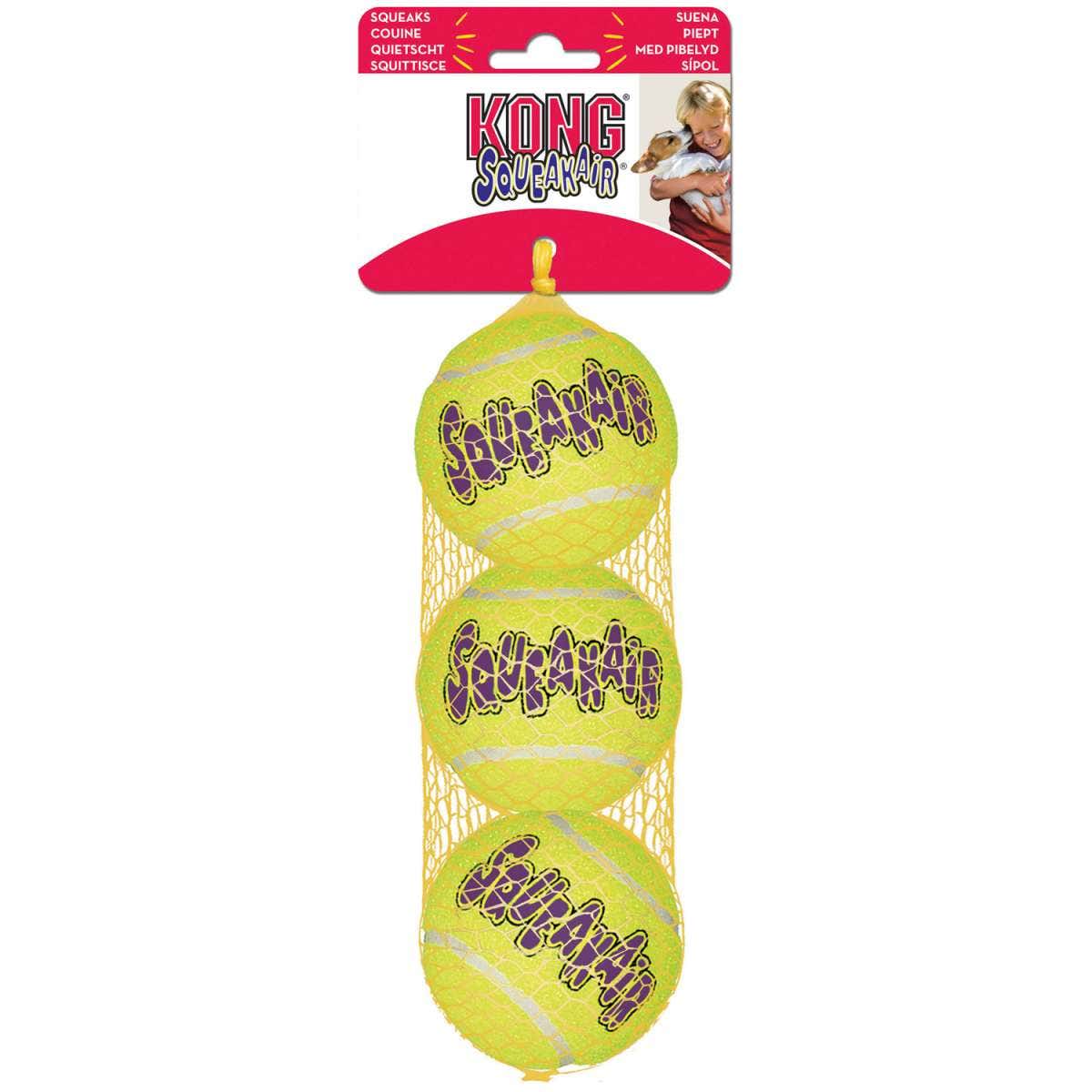 Hunter Gioco Kong Squeakair Balls Per Cani 3 Palline Taglia XS-1