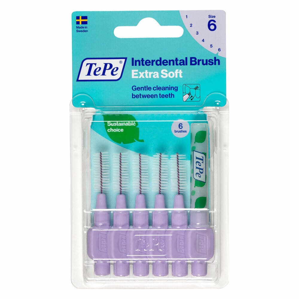 TePe Scovolino Extra Soft Viola Per Pulizia Interdentale Misura ISO 6 (filo 1,1 mm) 6 Pezzi-1