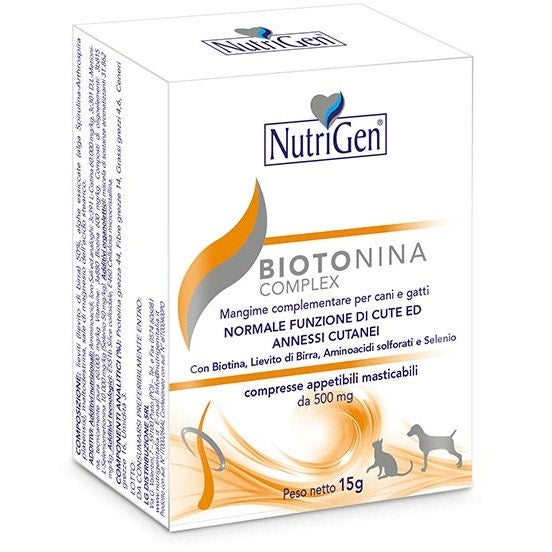Nutrigen Biotonina Complex Mangime Complementare Per Cute Cani/Gatti 60 Tavolette -1
