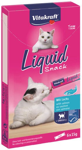 Vitakraft Liquid Snack Gusto Salmone Con Omega 3 Per Gatti Adulti Bustine 6x15g-2