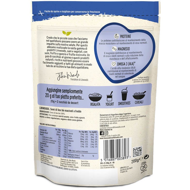 Linwoods Semi Di Lino Bio Macinato 200g-2