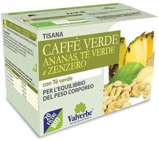 Valverbe Tisana Caffè Verde Ananas Tè Verde Zenzero 20 Bustine-1