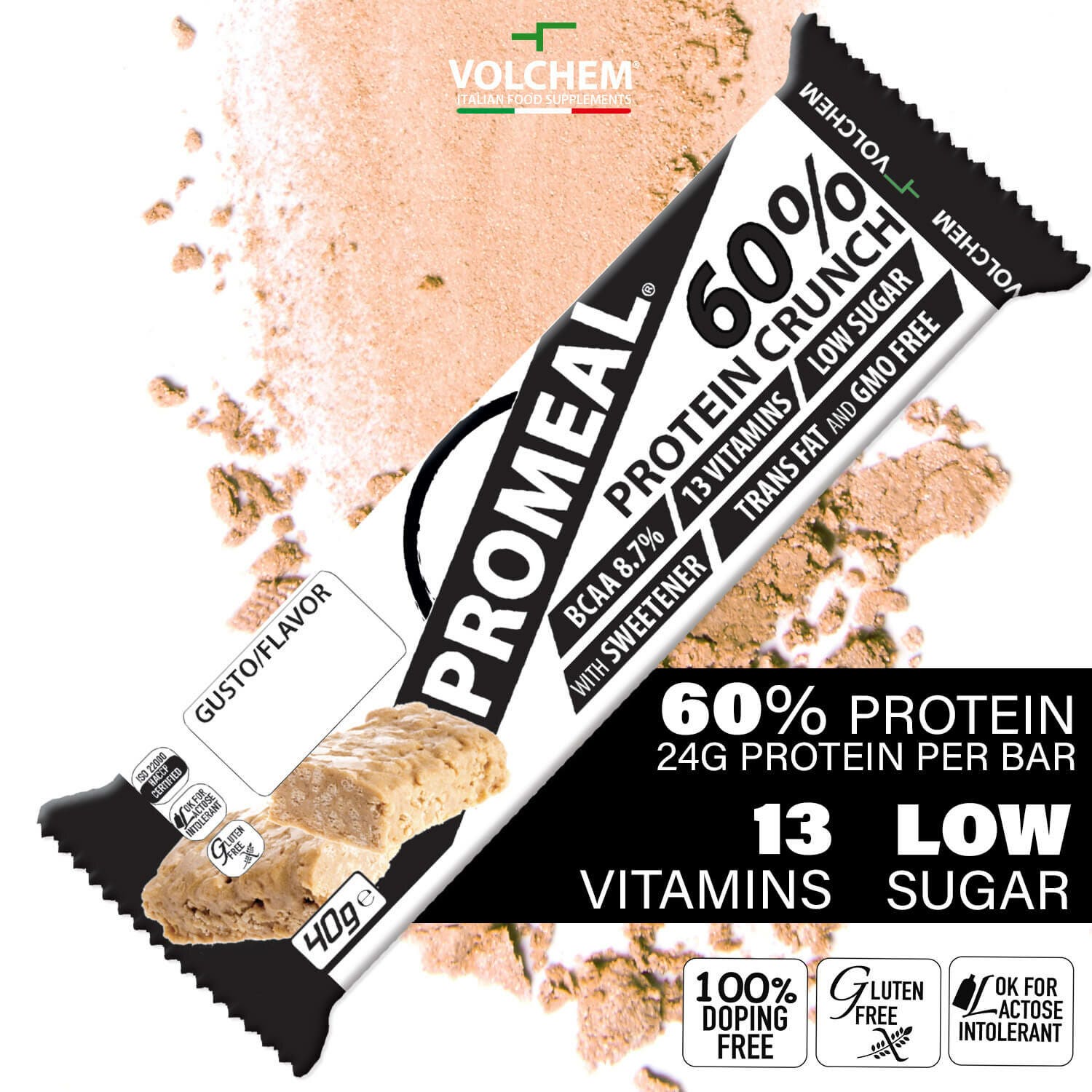 Promeal Protein Crunch 60% Barretta Proteica Gusto Vaniglia 40g-2