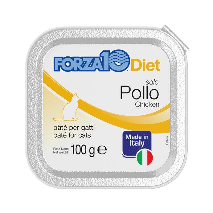 Forza10 Solo Diet Pollo Paté Per Gatti Adulti Vaschetta 100g-1