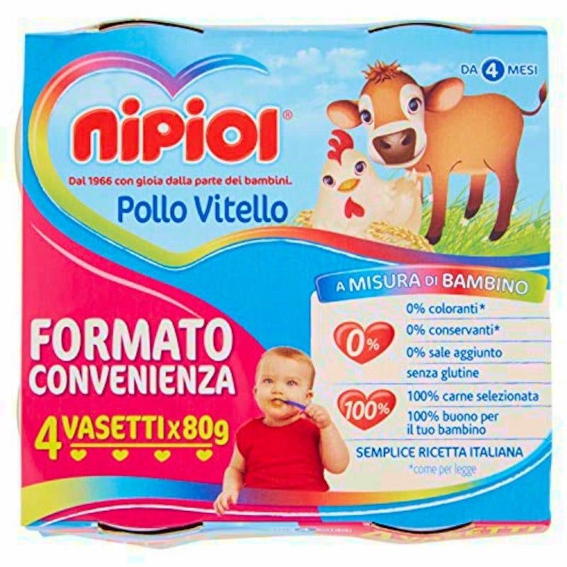 Nipiol Omogeneizzato Pollo/Vitello 4x80g-1
