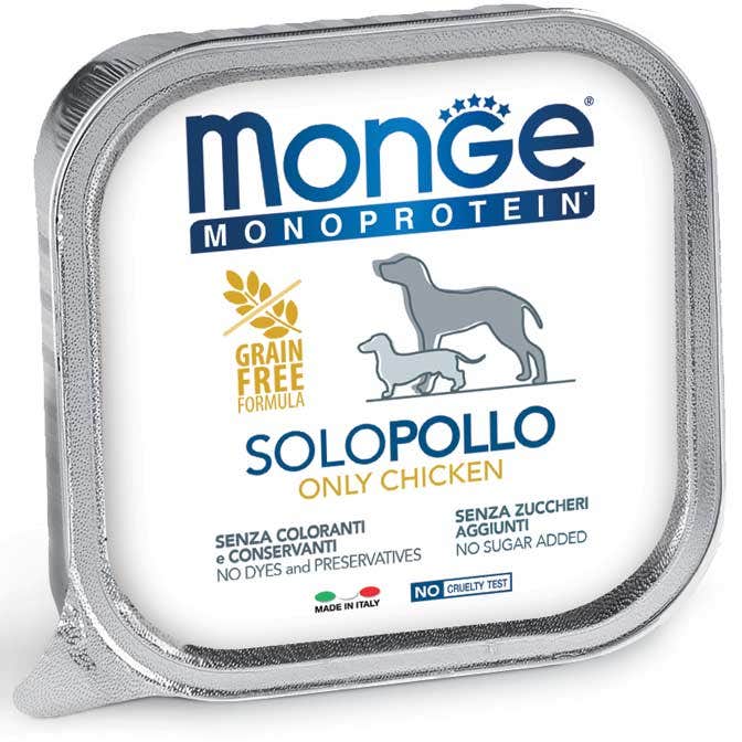 Monge Monoprotein Solo Pollo Cibo Umido Per Cani Adulti 150g-2