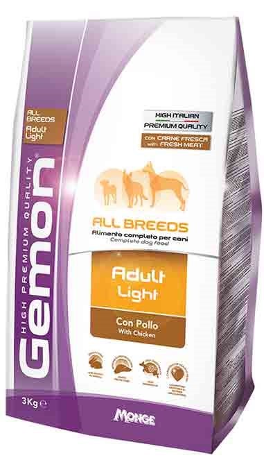 Gemon All Breeds Adult Light Con Pollo Cibo Secco Cani Adulti Sacco 3kg-1