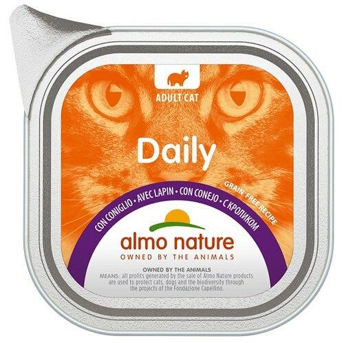 Almo Nature Daily Menu Cibo Umido Coniglio Gatti Adulti Vaschetta 100g-2