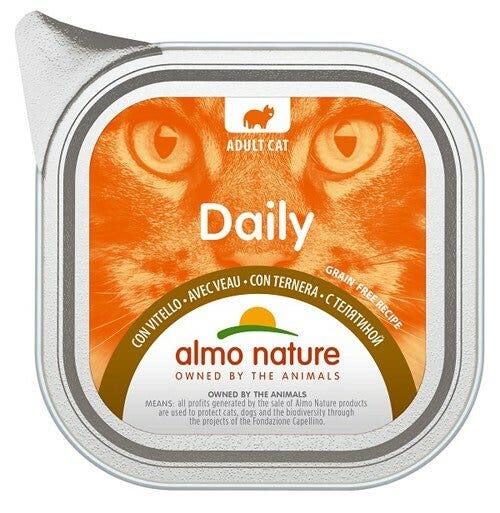 Almo Nature Daily Menu Cibo Umido Vitello Gatti Adulti Vaschetta 100g-2