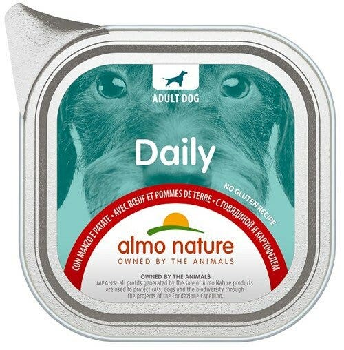 Almo Nature Daily Menu Cibo Umido Manzo E Patate Cani Adulti Vaschetta 100g-2