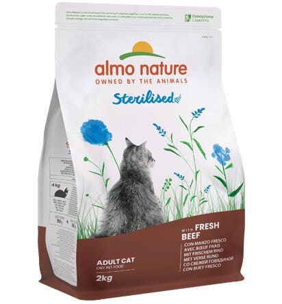 Almo Nature Sterilised Cibo Secco Con Manzo Fresco Per Gatti Adulti Sacco 2kg-3
