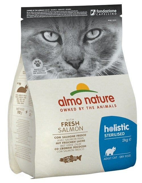 Almo Nature Sterilised Cibo Secco Con Salmone E Riso Per Gatti Adulti Sacco 2kg-2